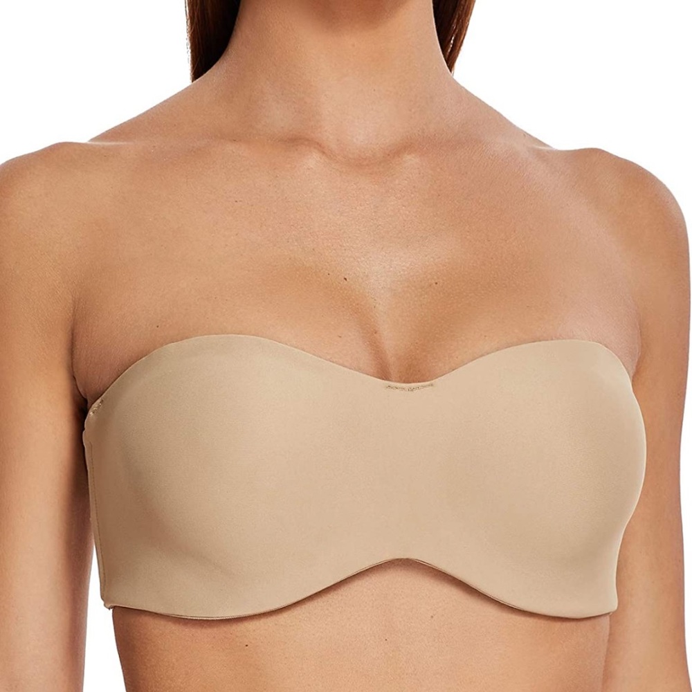 MELENECA Women's Strapless Bra Minimizer Unlined Bandeau with Underwire